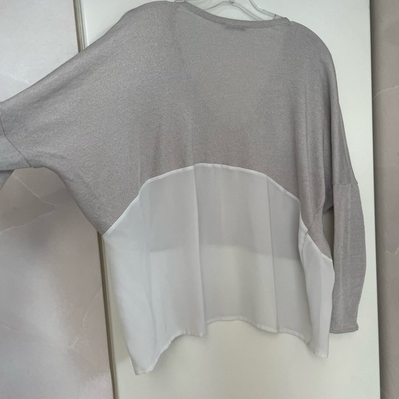 ZARA Color Block Mixed Media Sweater Top Size Large - Picture 8 of 12